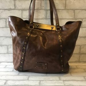 Patricia Nash dark brown Leather Tote Bag
